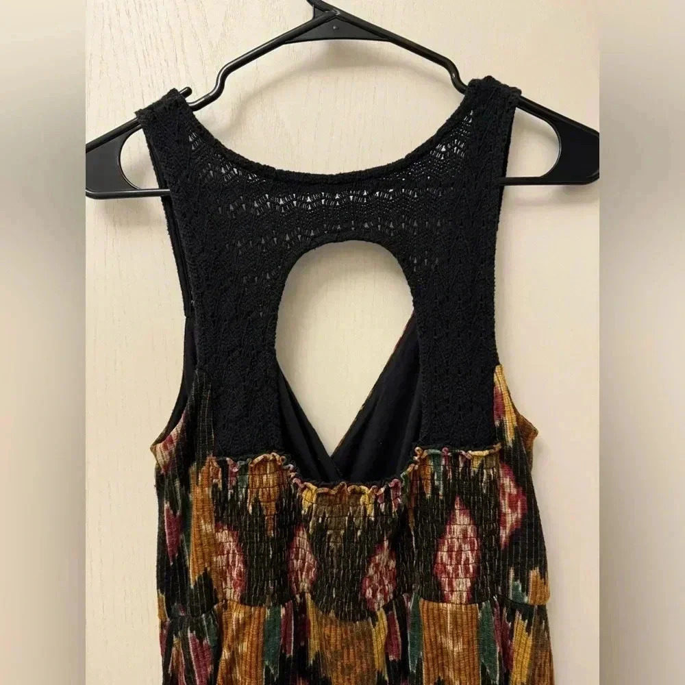 Free People All Wrapped Up Midi Dress with Crochet Features and V Neck Y2K - Picture 8 of 10